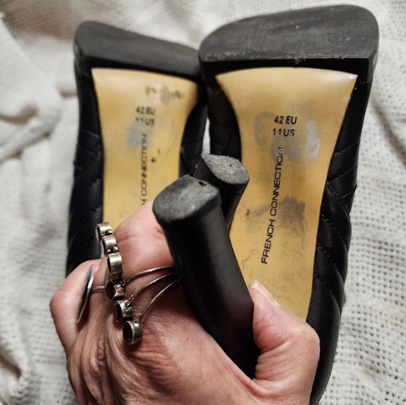 French Connection Deco style heeled ankle Boots 11 - Picture 7 of 13